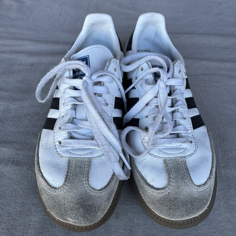 Size 4.5 - adidas Samba Classic OG J Cloud White Core Black IE3675 Kids - Picture 3 of 10